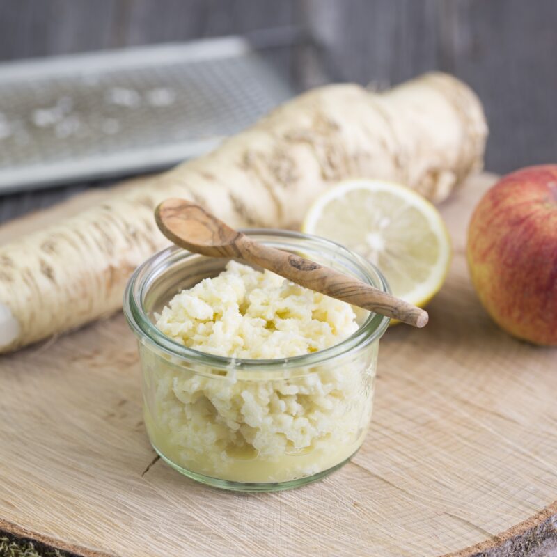 Apfel-Meerrettich-Creme Arbeitszeit 15 Min. 1 WECK-Glas in Sturzform à 200 ml Inhalt