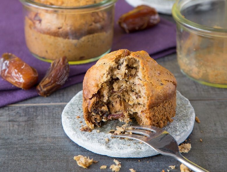 Dattel-Bananen-Muffins Arbeitszeit 40 Min.Einkochzeit 30 Min. 11 WECK-Gläser in Sturzform à 200 ml Inhalt